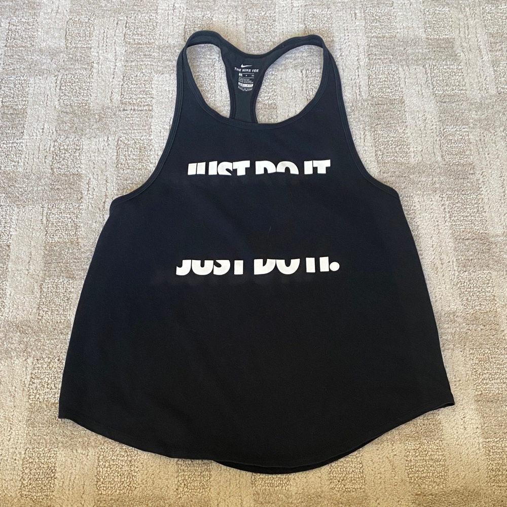 Nike Dri-Fit Women's Black and White Tank Top